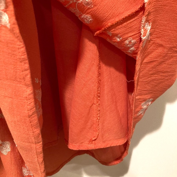 Free People Jasmine Embroidered Mini Dress, Size 2, Papaya Orange - Picture 9 of 11
